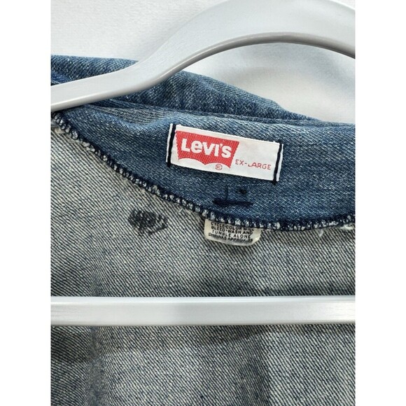 Vintage 70s Levis Orange Tab Denim Jacket Men’s XL Jean Chore Coat Split Tail - Picture 4 of 16